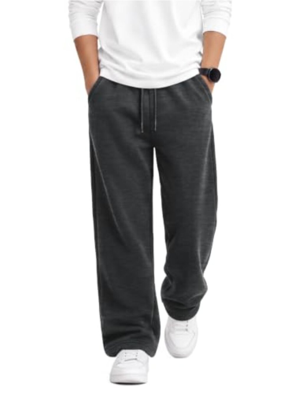 Boys Baggy Wide Leg Sweatpants Drawstring Joggers Pockets